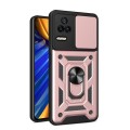 For Xiaomi Poco F4/Redmi K40S Sliding Camera Design TPU + PC Phone Case(Rose Gold)