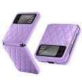 For Samsung Galaxy Z Flip4 Diamond Lattice Hinge Phone Case(Purple)
