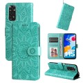 For Xiaomi Redmi Note 11S / Note 11 4G Foreign Version Embossed Sunflower Leather Phone Case(Green)