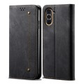For Huawei Nova 10 4G Denim Texture Casual Style Horizontal Flip Leather Case(Black)