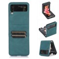 For Samsung Galaxy Z Flip4 Card Slot Leather Phone Case(Green)
