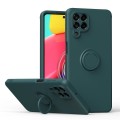 For Samsung Galaxy M53 5G Ring Kickstand Silicone Phone Case(Army Green)