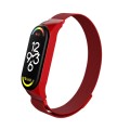 For Xiaomi Mi Band 7 Milanese Metal Watch Band(Red)
