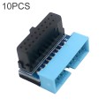 10 PCS 3.0 19P 20P Motherboard Male To Female Extension Adapter, Model: PH19A(Black Blue)