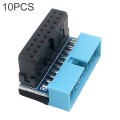 10 PCS 3.0 19P 20P Motherboard Male To Female Extension Adapter, Model: PH19B(Black Blue)