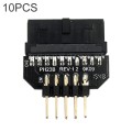 10 PCS Motherboard USB 2.0 9Pin to USB 3.0 19Pin Plug-in Connector Adapter, Model:PH23B