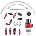 Car Gasoline Pressure Regulator Fuel Turbocharger, Style:Black Red Set