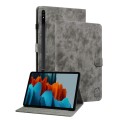 For Samsung Galaxy Tab S9 Tiger Pattern Flip Leather Tablet Case(Grey)