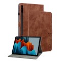 For Samsung Galaxy Tab S9+ Tiger Pattern Flip Leather Tablet Case(Brown)