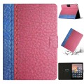 For Amazon Kindle Fire HD 8 2018/2017/2016 Stitching Solid Color Smart Leather Tablet Case(Rose Red)