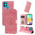 For Infinix Smart 6 Embossed Sunflower Leather Phone Case(Pink)