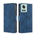 For OnePlus Ace/10R Skin Feel Crocodile Magnetic Clasp Leather Phone Case(Blue)