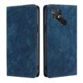 For Xiaomi Poco C40 RFID Anti-theft Brush Magnetic Leather Phone Case(Blue)