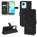 For Realme C30 Skin Feel Magnetic Flip Leather Phone Case(Black)