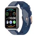 For Huawei Watch Fit 2 Nylon Woven Watch Band(Blue Stripes)