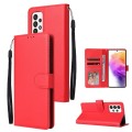 For Samsung Galaxy A73 5G 3 Card Slots Multifunctional Leather Phone Case(Red)