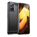 For vivo Y55 5G Brushed Texture Carbon Fiber TPU Phone Case(Black)