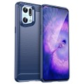For OPPO Find X5 Pro Brushed Texture Carbon Fiber TPU Phone Case(Blue)