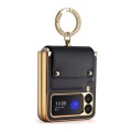 For Samsung Galaxy Z Flip3 5G Colorful Leather + PC Phone Case with Ring(Black)