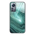 For Xiaomi 12 Pro Marble Pattern Glass Protective Phone Case(Water Waves)