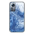 For Xiaomi 12 Pro Marble Pattern Glass Protective Phone Case(Blue Ocean)