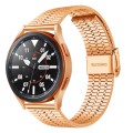 20mmFor Samsung Smart Watch Universal Seven-bead Stainless Steel Watch Band(Rose Gold)
