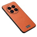 For Huawei Mate 50 Pro SULADA Shockproof TPU + Handmade Leather Protective Phone Case(Orange)