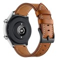 For Honor Watch GS 3 22mm Cowhide Leather Sewing Thread Watch Band(Brown)