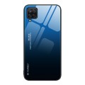 For Samsung Galaxy A12 5G Gradient Color Glass Case(Blue Black)