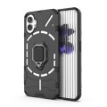 For Nothing Phone 1 PC + TPU Shockproof Protective Phone Case with Magnetic Ring Holder(Black)