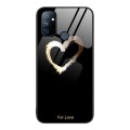 For OnePlus Nord N100 Colorful Painted Glass Phone Case(Black Love)