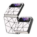 For Samsung Galaxy Z Flip4 Leather Shockproof Protective Phone Case(White Spider Net Texture)