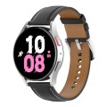 For Samsung Galaxy Watch 5 44mm Premium Leather Watch Band(Black)