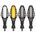 4 PCS Modified Motorcycle 16LEDs Brake Turn Tail Light, Transparent Shell(White Light + Yellow Light