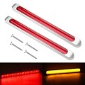 2 PCS 72LEDs Two-color Brake Turn Tail Light(Red Shell Red Light + Flowing Yellow Light)