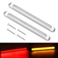 2 PCS 72LEDs Two-color Brake Turn Tail Light(Transparent Shell Red Light + Flowing Yellow Light)
