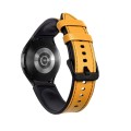 For Samsung Galaxy Watch5 Pro 45mm/5 44mm/5 40mm Silicone + Leather Black Buckle Watch Band(Yellow)