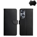 For Honor 70 Genuine Leather Fingerprint-proof Horizontal Flip Phone Case(Black)
