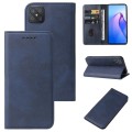 For OPPO A92s Calf Texture Magnetic Flip Leather Phone Case(Blue)
