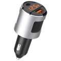 SC01 65W QC3.0 + PD Dual Ports Car Charger with Voltage Display(Silver)