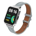 For Xiaomi Mi Watch Lite / Redmi Watch Genuine Leather Metal Case Integrated Watch Band(Light Gray)