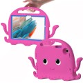 For Samsung Galaxy Tab A8 10.5 2021 Octopus Style EVA + PC Tablet Case with Strap(Rose Red)