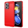 For Xiaomi Redmi Note11T Pro+ 5G Brushed Texture Carbon Fiber TPU Case(Red)