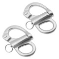2 PCS 316 Stainless Steel Fixed Spring Shackle, Size:35mm