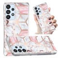 For Samsung Galaxy A52 5G / 4G Electroplated Marble Pattern TPU Phone Case(White Gravel Pink)