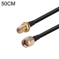 RP-SMA Male to SMA Female RG174 RF Coaxial Adapter Cable, Length: 50cm