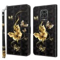 For Xiaomi Redmi Note 9 Pro / Note 9 Pro Max 3D Painted Leather Phone Case(Golden Swallow Butterfly)