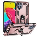 For Samsung Galaxy M53 5G Shockproof TPU + PC Phone Case with 360 Degree Rotating Holder(Rose Gold)