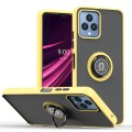 For T-Mobile REVVL 6 5G Q Shadow 1 Series TPU + PC Phone Case with Ring(Yellow)