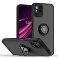 For T-Mobile REVVL 6 Pro 5G Q Shadow 1 Series TPU + PC Phone Case with Ring(Black+Black)